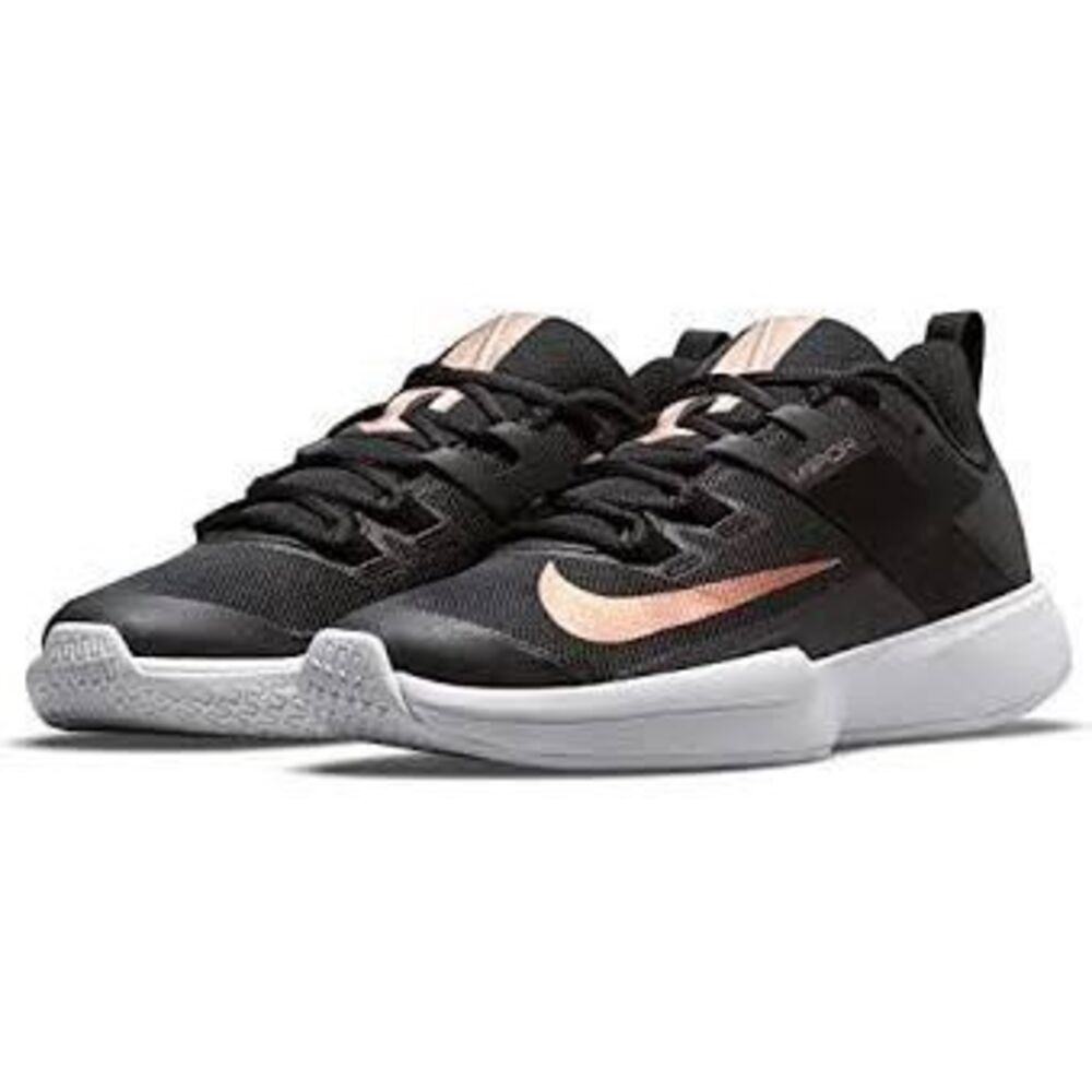 Nike Women's Size 8 Court Vapor Light Tennis Shoes Black Gold Athletic Sneakers - Picture 2 of 16